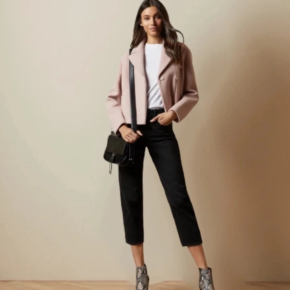 Ted Baker Asinata cropped Wool Biker jacket NWT - Picture 3 of 7